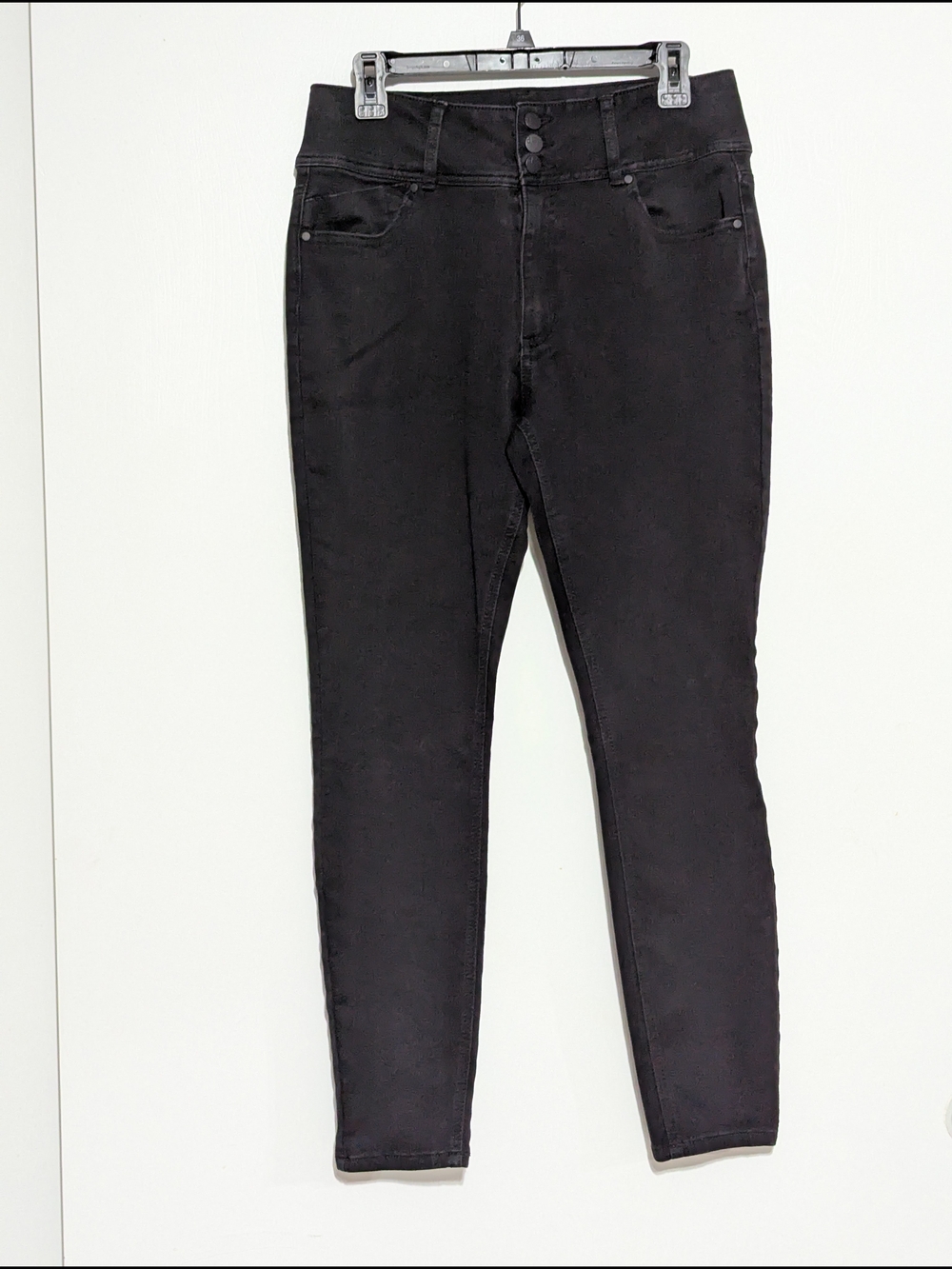 d. jeans Black Triple-Button High-Rise Jeans
